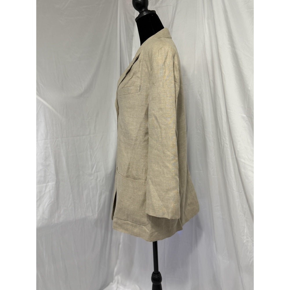 L.L. Bean Vtg ‎ blazer/coat Brushed Cotton Tan/Beige work/business 3/4 Sleeves - Picture 11 of 15